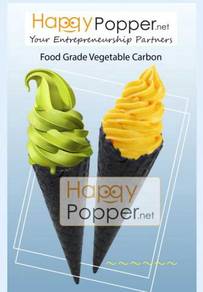 Charcoal Ice Cream Heart Shape Sugar Cone 72