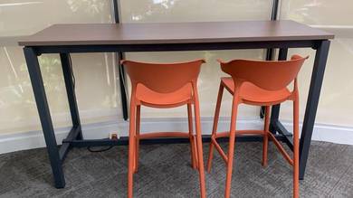 Modern High Table Set with 2 Bar Chairs