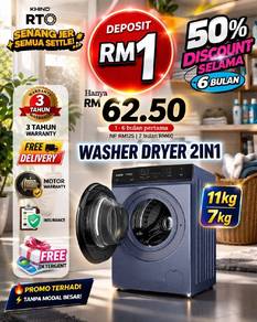 ANSURAN Mesin Basuh Dryer 2in1 Khind SA