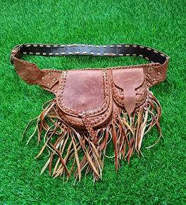 Handmade leather tribal waistbag belt bag