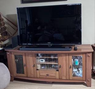 Sharp Aquos 60” Quattron 3D TV + TV cabinet set
