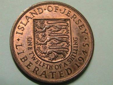 Bailiwick of Jersey 1/12 of a Shilling 1945 (UNC)