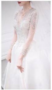 White long sleeve wedding bridal gown RB1199