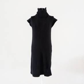 Zara Black Turtleneck Short Sleeve Midi Length  Dr