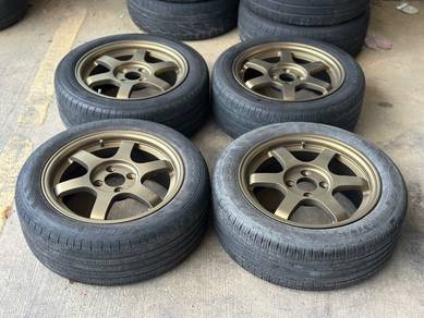 Sport Rim 15 Second Volk Rays TE37 Siap Tayar Seco