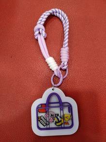 Cute Purple Volleyball Bag Charm / Braided Rope