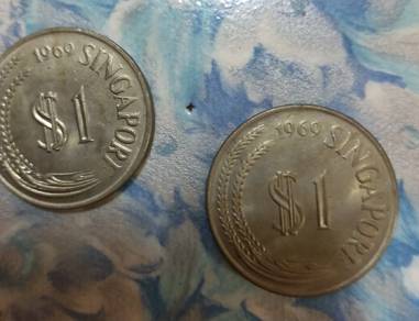 Singapore 1969 $1 coin