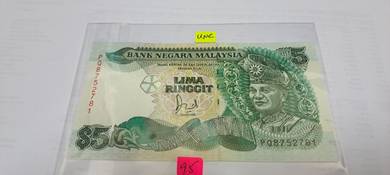 MY RM5 Ringgit Siri 6 1986-95 UNC PREFIX PQ