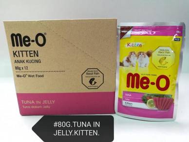 12Packs Me-O Kitten Cat Pouch Food 80gram Tuna