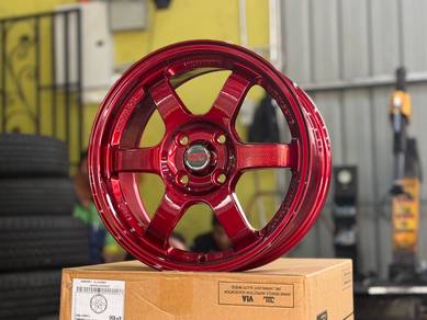 Sport Rim Baru 15 Volk Rays TE37 Candy Red Siap Tr