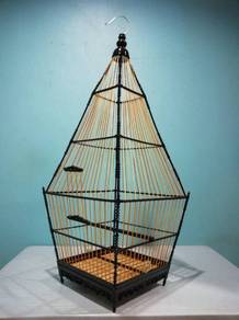 Pyramid Rhombus Bamboo Jambul Bird Cage Burung
