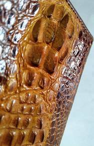 Guarantee genuine Crocodile Skin Brown Leather