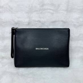 Authentic Balenciaga Black Leather Clutch