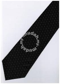 EB11 Black White Quality Striped Formal Neck Tie