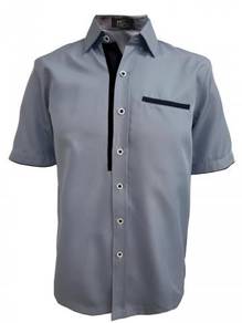 Baju Kemeja Korporat F1 Lelaki FC892 GREY BLACK
