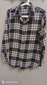 H & M Black White Checkers Shirt