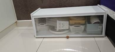 White kitchen stainless steel cabinet