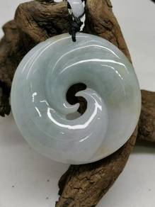 Icy Green Burma Jadeite Jade Peace & Calm Pendant