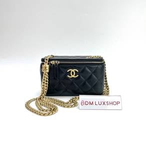 Preloved Chanel 22K Black Vanity Case GHW