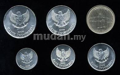 INDONESIA coins 25 50 100 200 500 1000 RUPIAH 6 pc