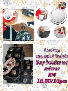 bag holder with mirror