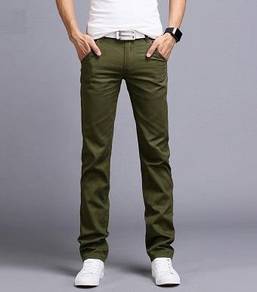 SA0457 FORMAL CASUAL SLiM STRAIGHT ARMY GREEN PANT