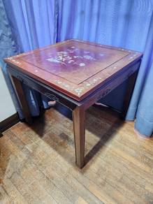 Vintage Square  Wooden Coffee Table with Floral In