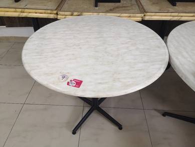 Round 3FT White Steel Leg Table TB829