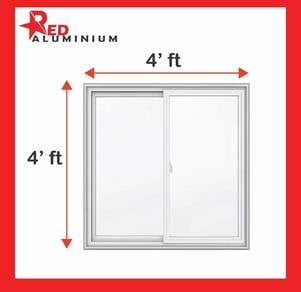 4x4feet Sliding Window (White)