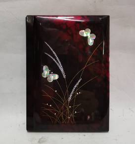 Black Lacquer Address Book Butterfly Lacquerware O