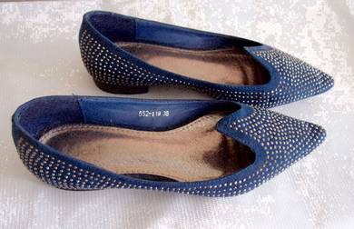 Blue Suede Glitter Shoes