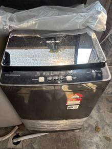 set kombo sharp Peti ais 2 pintu dan mesin basuh8