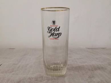 Cawan Guinness gold harp glass cup