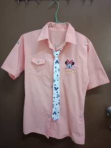 Cute Minnie Mickey Shirt Peach Coral Free Tie