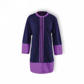 T-shirt Muslimah Front Stripes Enzo Code 8022 Navy