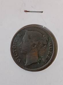 1845 1/2 cents east India company 