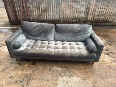 7ft Velvet Baldu Sofa 3 Seater Fabric