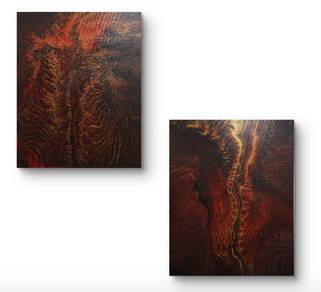 Twin Flaming abstract painting 