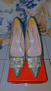 Kasut Kahwin Silver Glitter