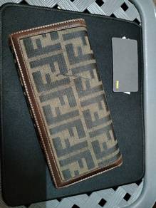 Wallet Fendi Zucca Canvas Leather Long 