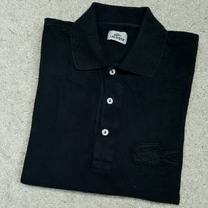 Limited Edition LACOSTE Big Logo Black Polo shirt