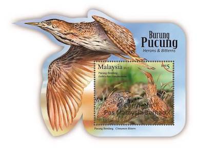 Miniature Sheet Herons & Bitterns Malaysia 2015