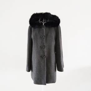 The Theoria Rabbit Fur Hooded Trench Coat