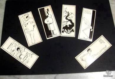 Vintage Ink Sketch Bookmarks - (1970s)