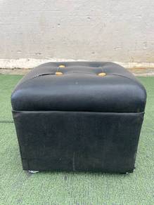 YC10C Bangku Kerusi Square Stool Chair PU Black