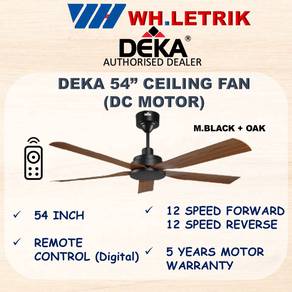 Deka 54" DC Motor Ceiling Fan (Oak + M.Black)