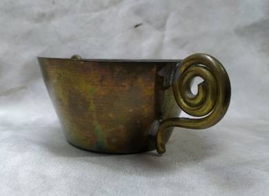 Copper Plant Pot, Vintage Planter Brass Ring Handl