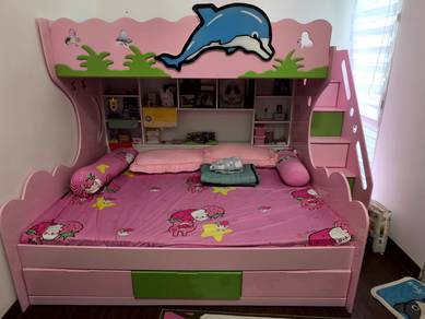 Storage Bed with Stairs & Shelves – Dolphin Design