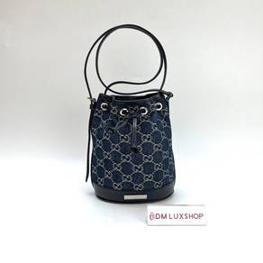 99% New Gucci Blue Denim Mini Bucket Bag SHW