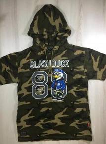B One Soul Duck Dude Camo Hoodie Tee #C Used